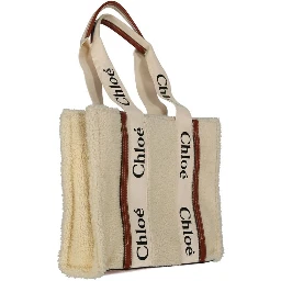 Beige Lamb Fur Tote Bag
