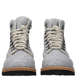 Gray Fabric Ankle Boots