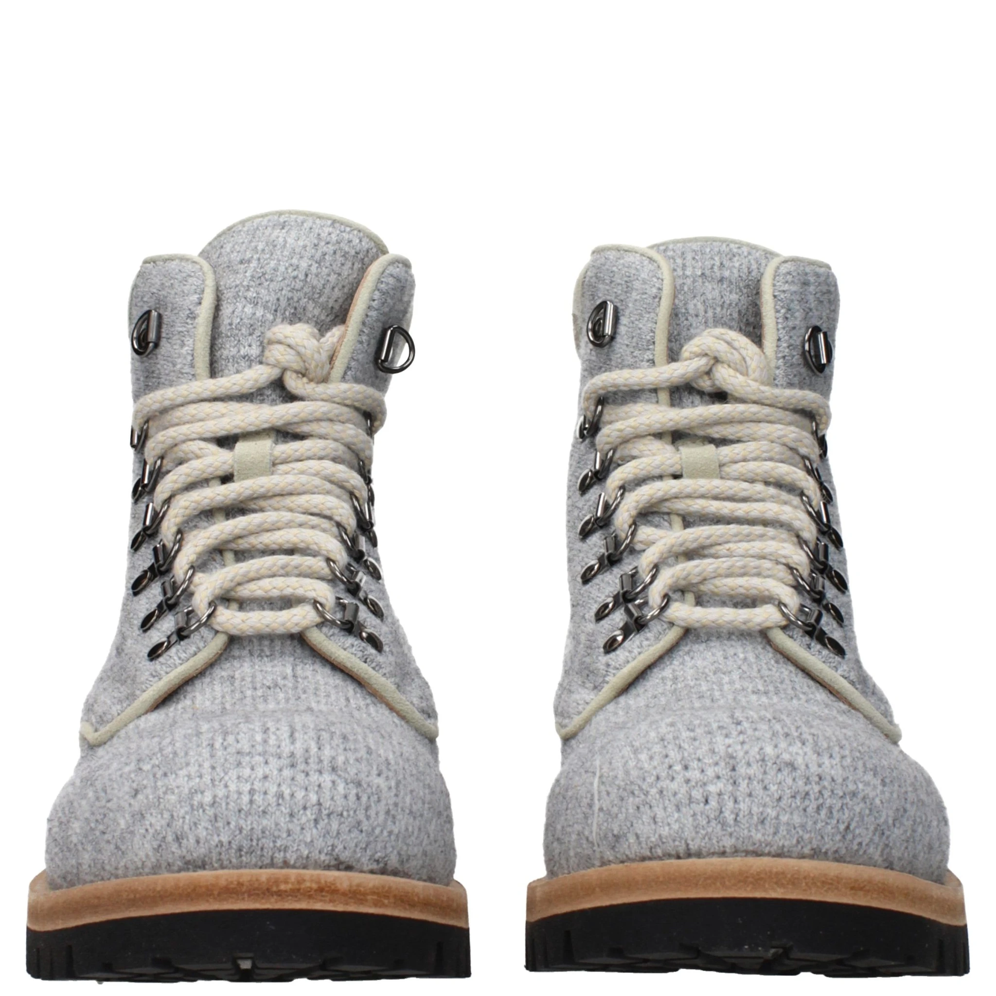 Gray Fabric Ankle Boots