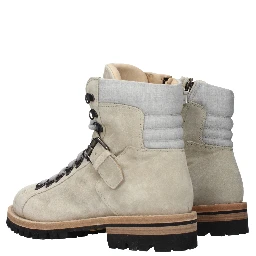 Beige Leather Ankle Boots