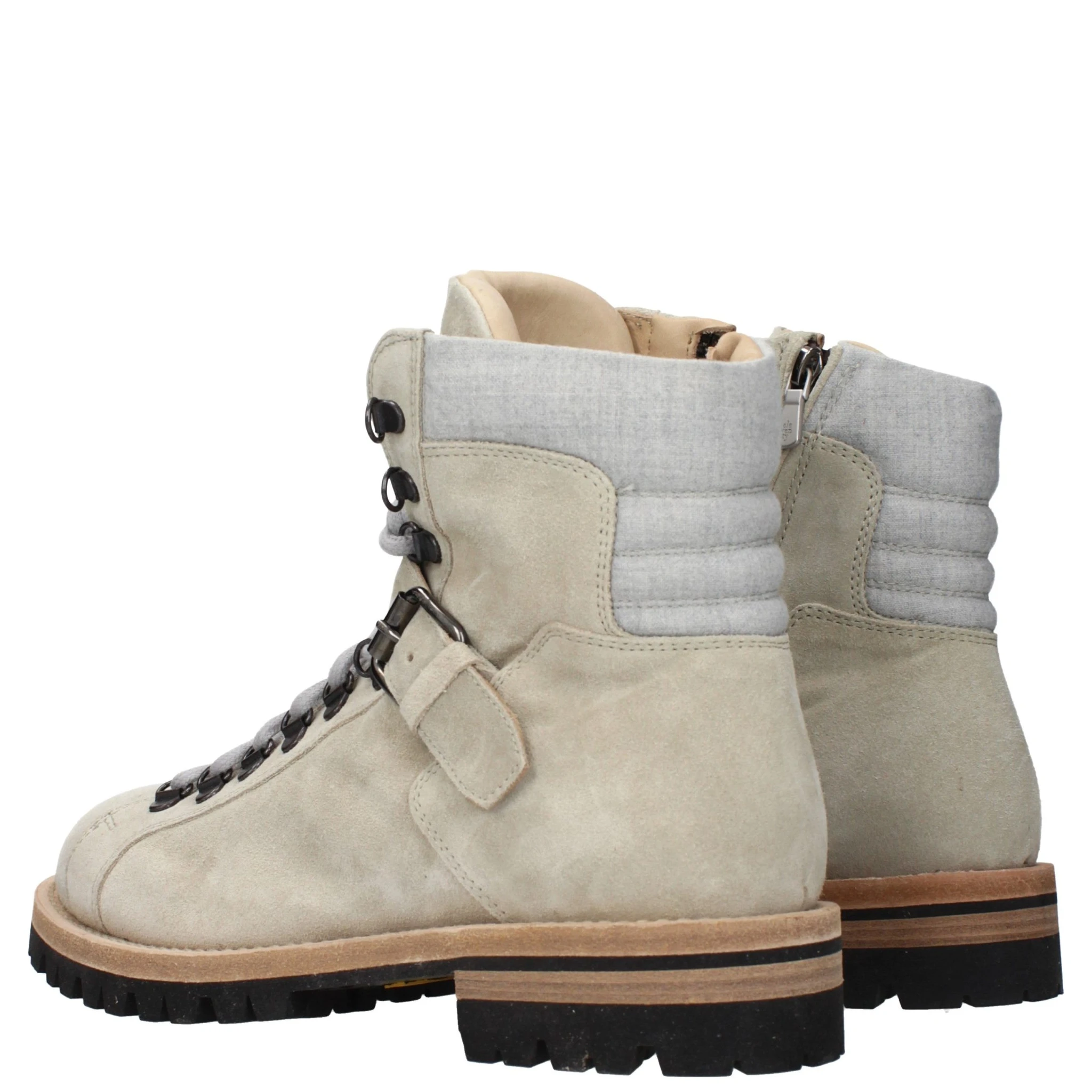 Beige Leather Ankle Boots