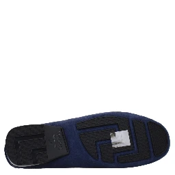 Blue Leather Slip-On Loafers