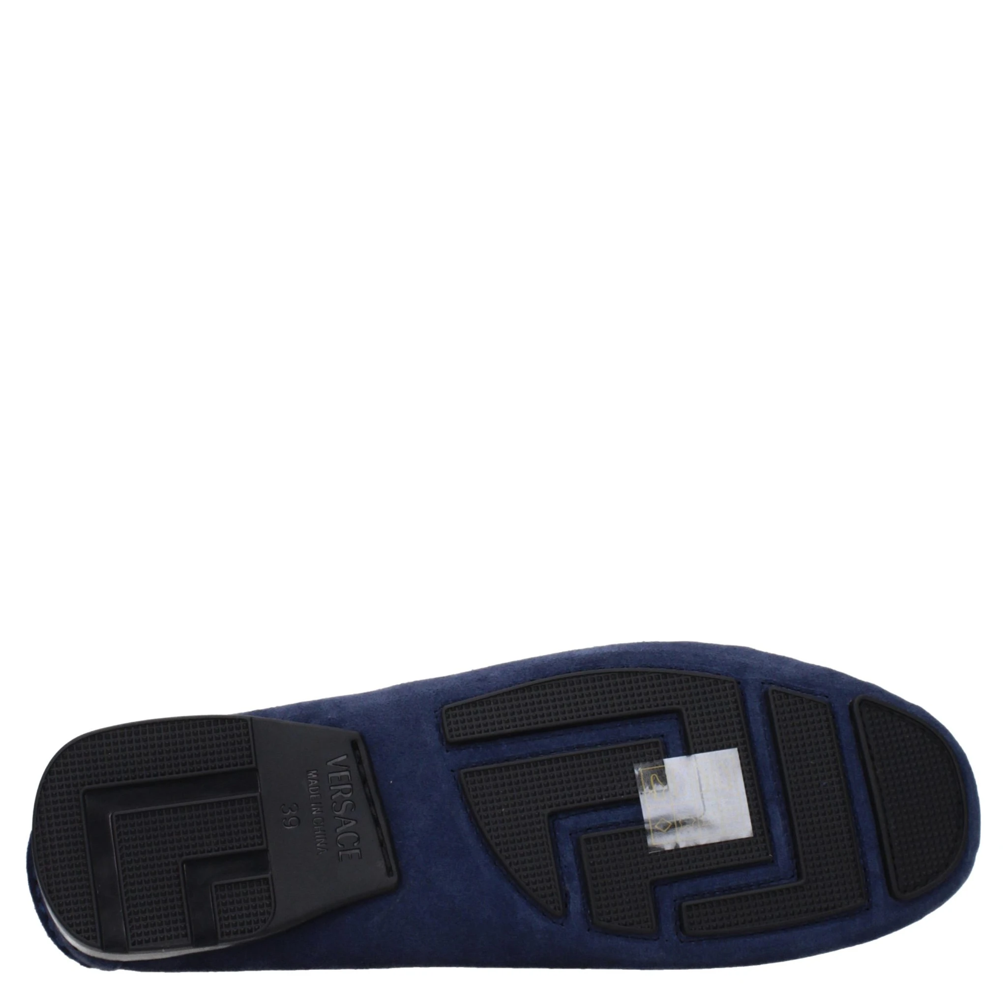 Blue Leather Slip-On Loafers
