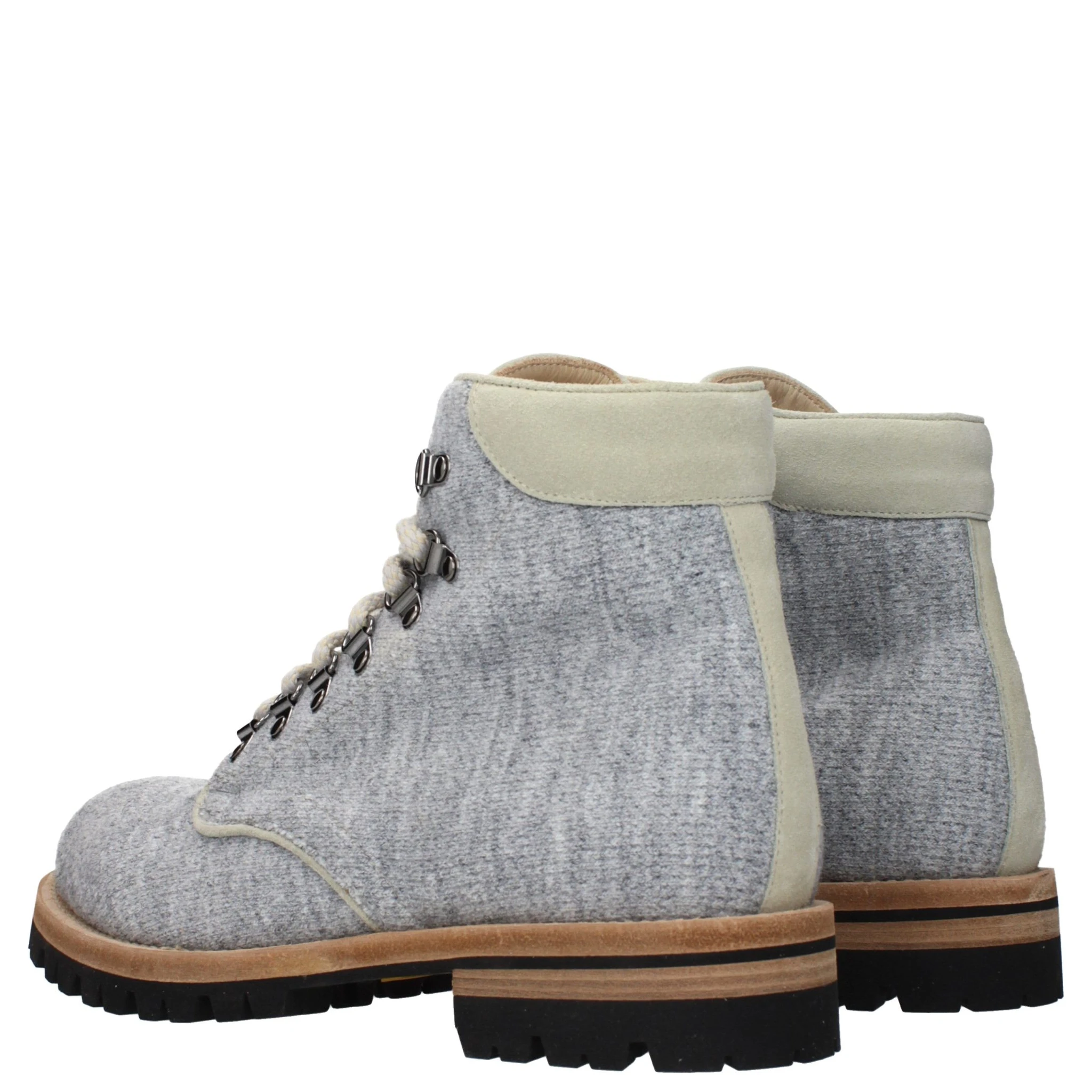 Gray Fabric Ankle Boots