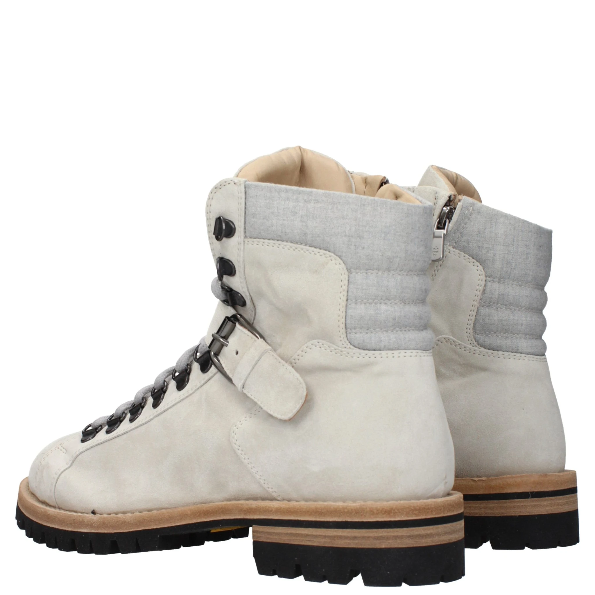 Gray Leather Ankle Boots