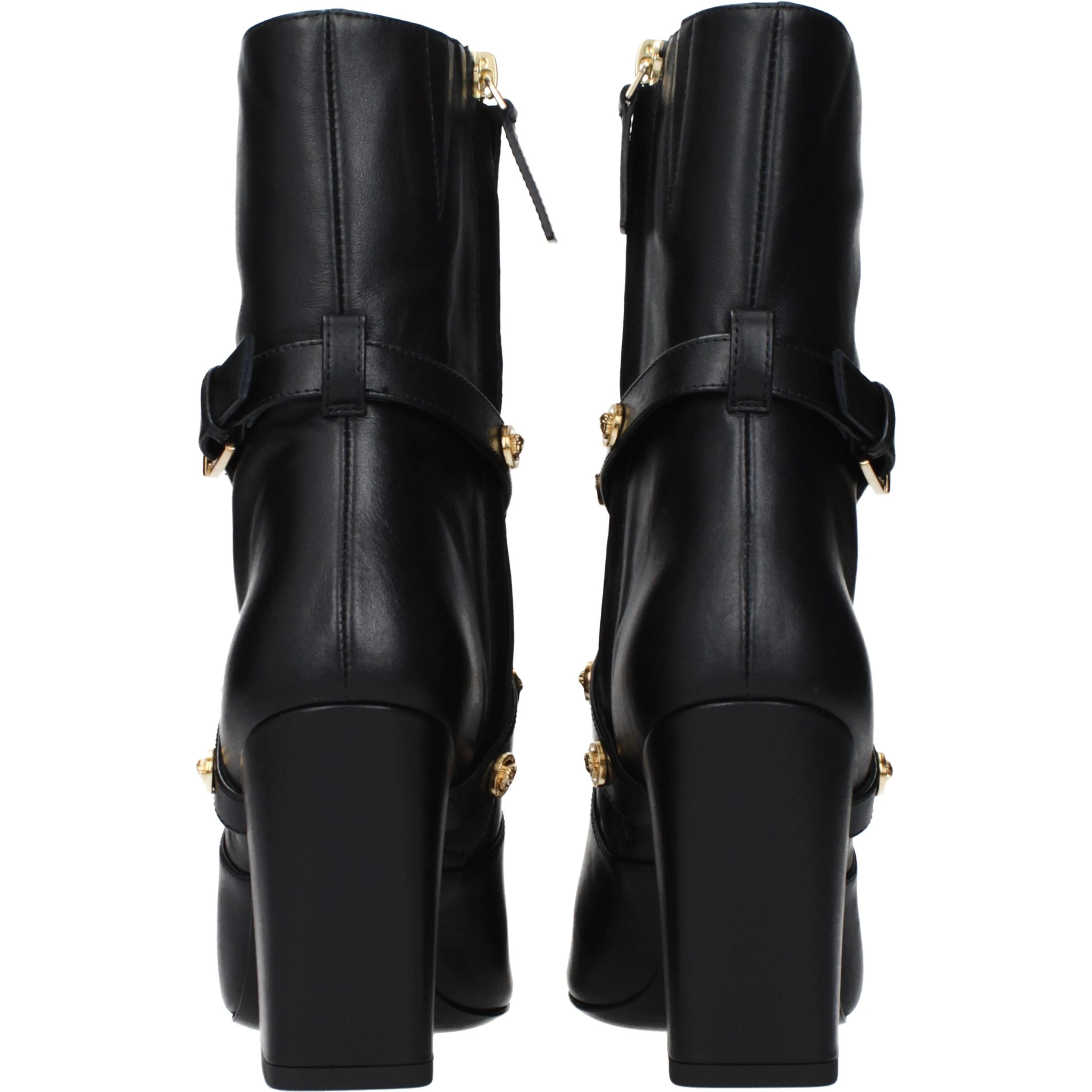 Black Leather Ankle Boots