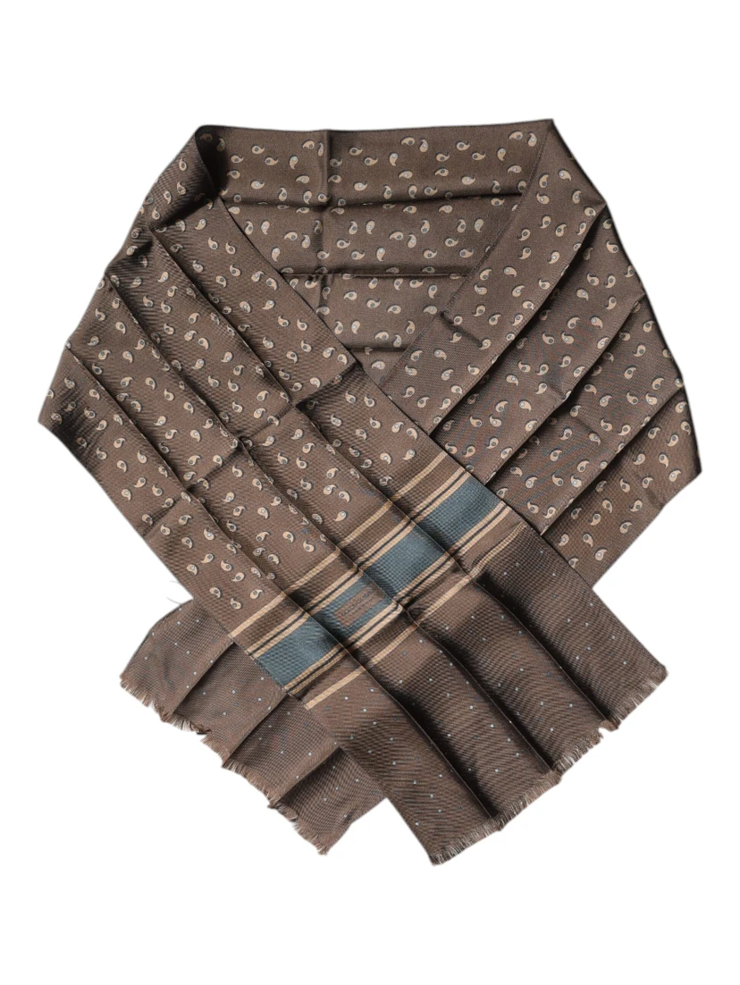 Brown Fantasy Silk Neck Wrap Shawl Scarf