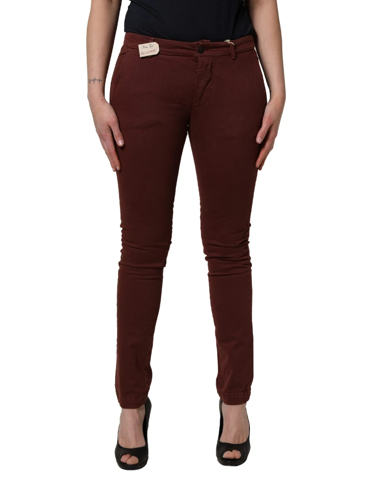 Maroon Mid Waisted Slim Fit Denim Trouser Jeans alternative