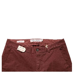 Maroon Mid Waisted Slim Fit Denim Trouser Jeans