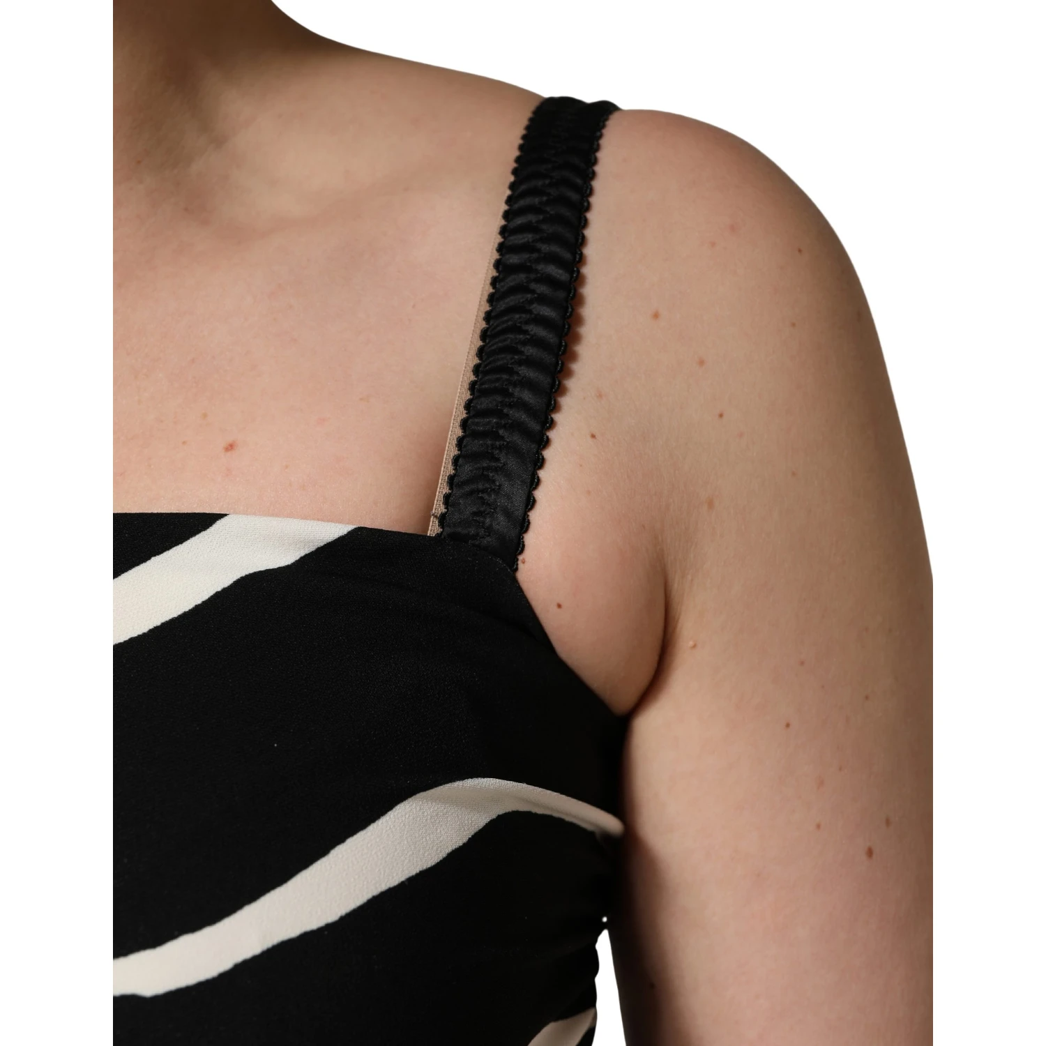 Black White Zebra Print CadyCalf Length Dress