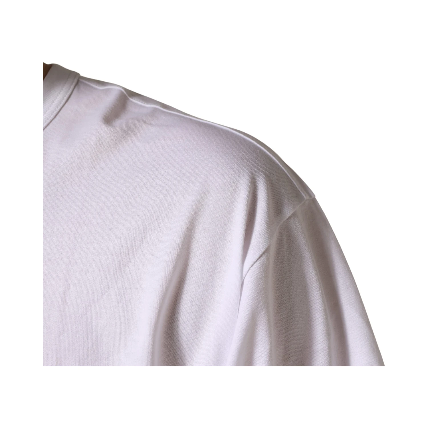 White Cotton Short Sleeves Crew Neck T-shirt