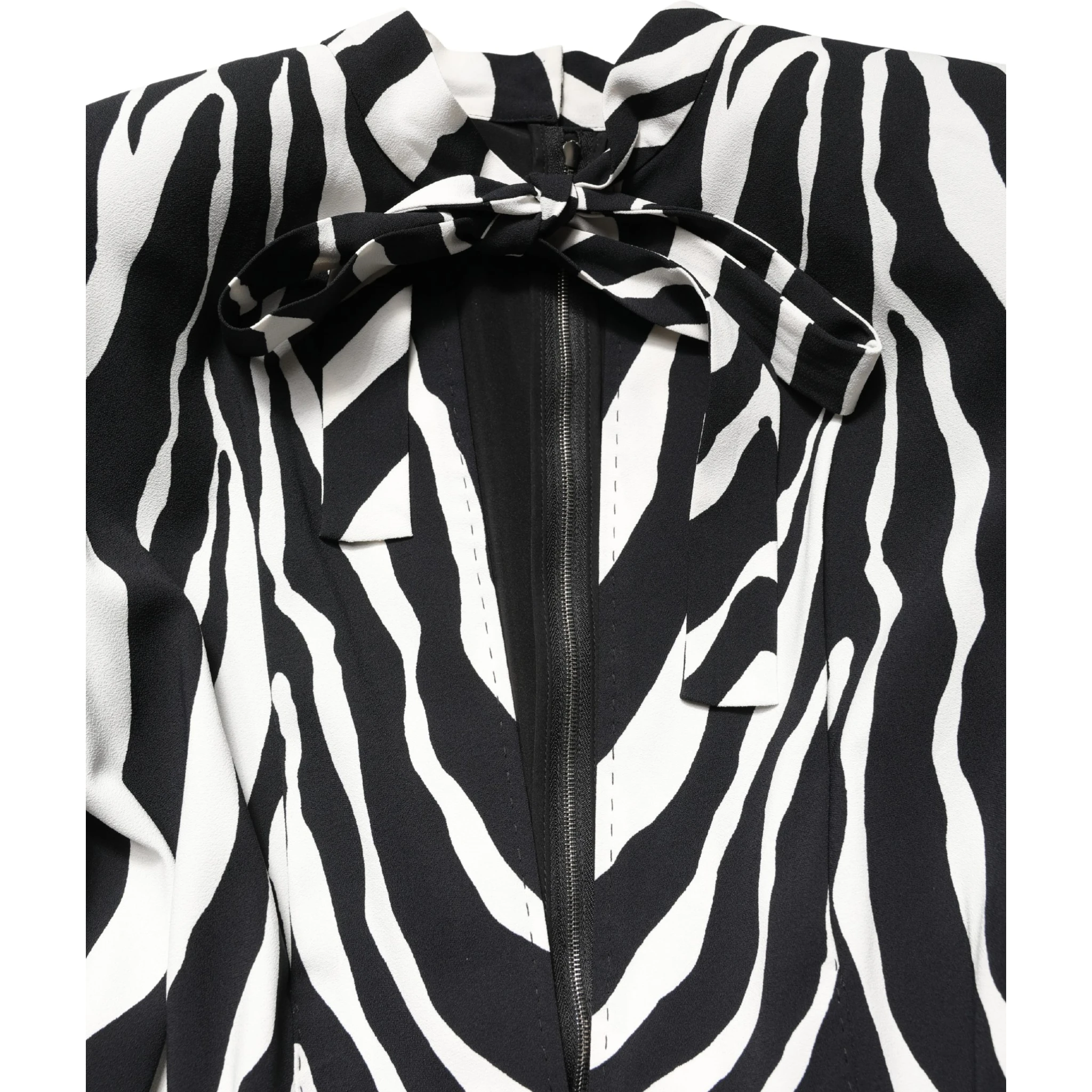 Black White Viscose Zebra Pattern Jumpsuit