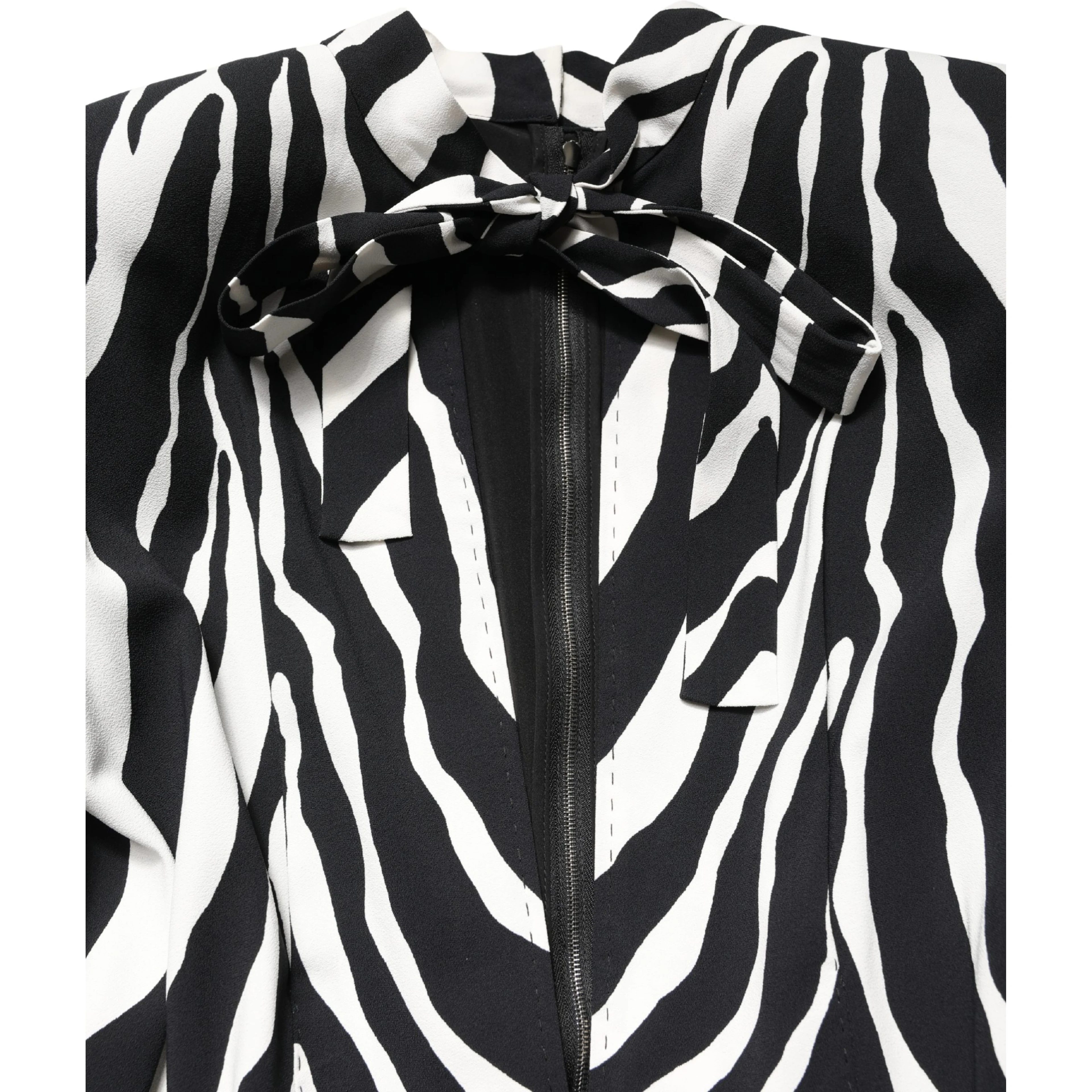 Black White Viscose Zebra Pattern Jumpsuit