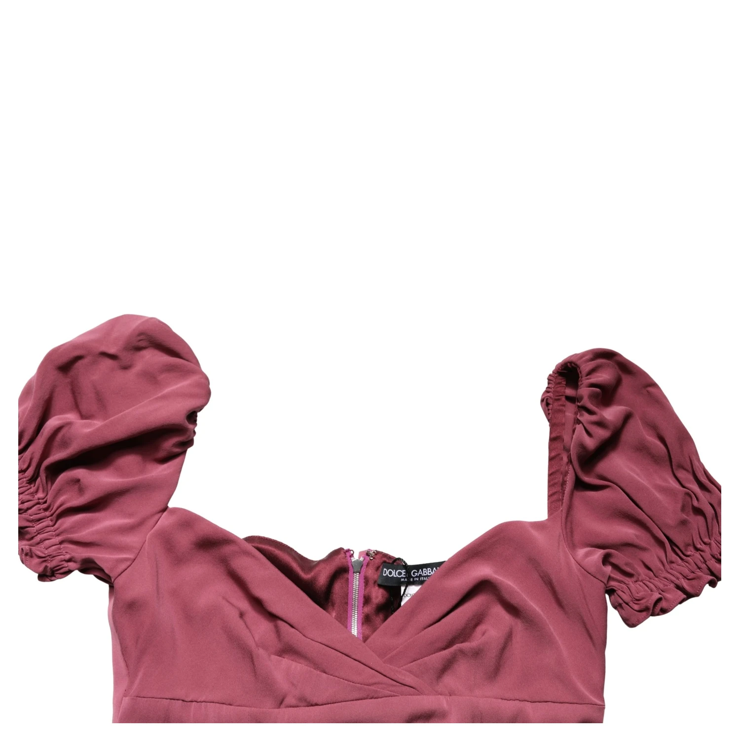 Maroon Silk Sweetheart Sheath Midi Dress