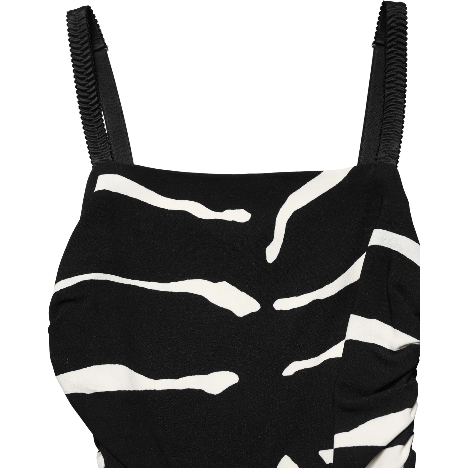 Black White Zebra Print CadyCalf Length Dress