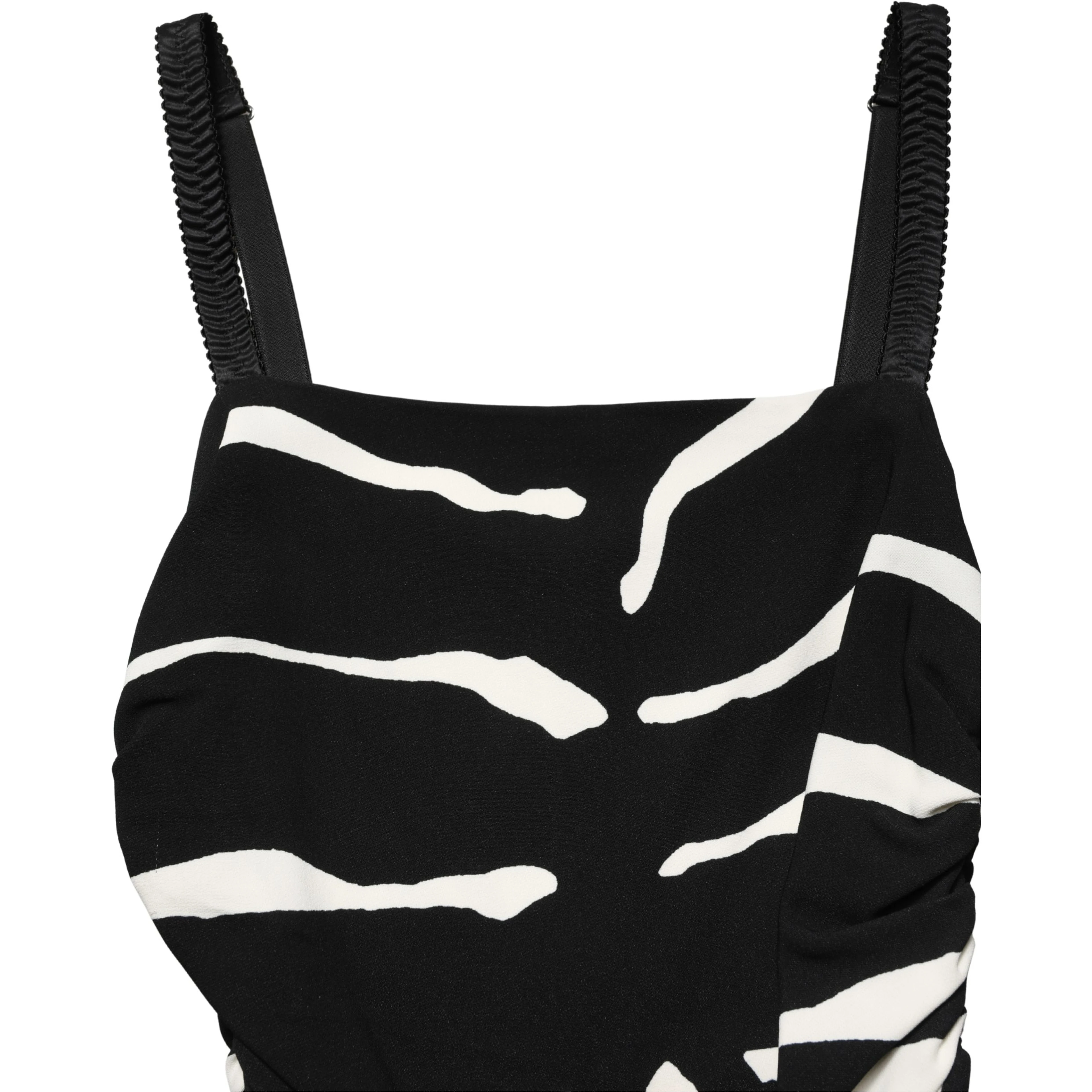 Black White Zebra Print CadyCalf Length Dress