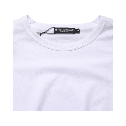 White Cotton Short Sleeves Crew Neck T-shirt