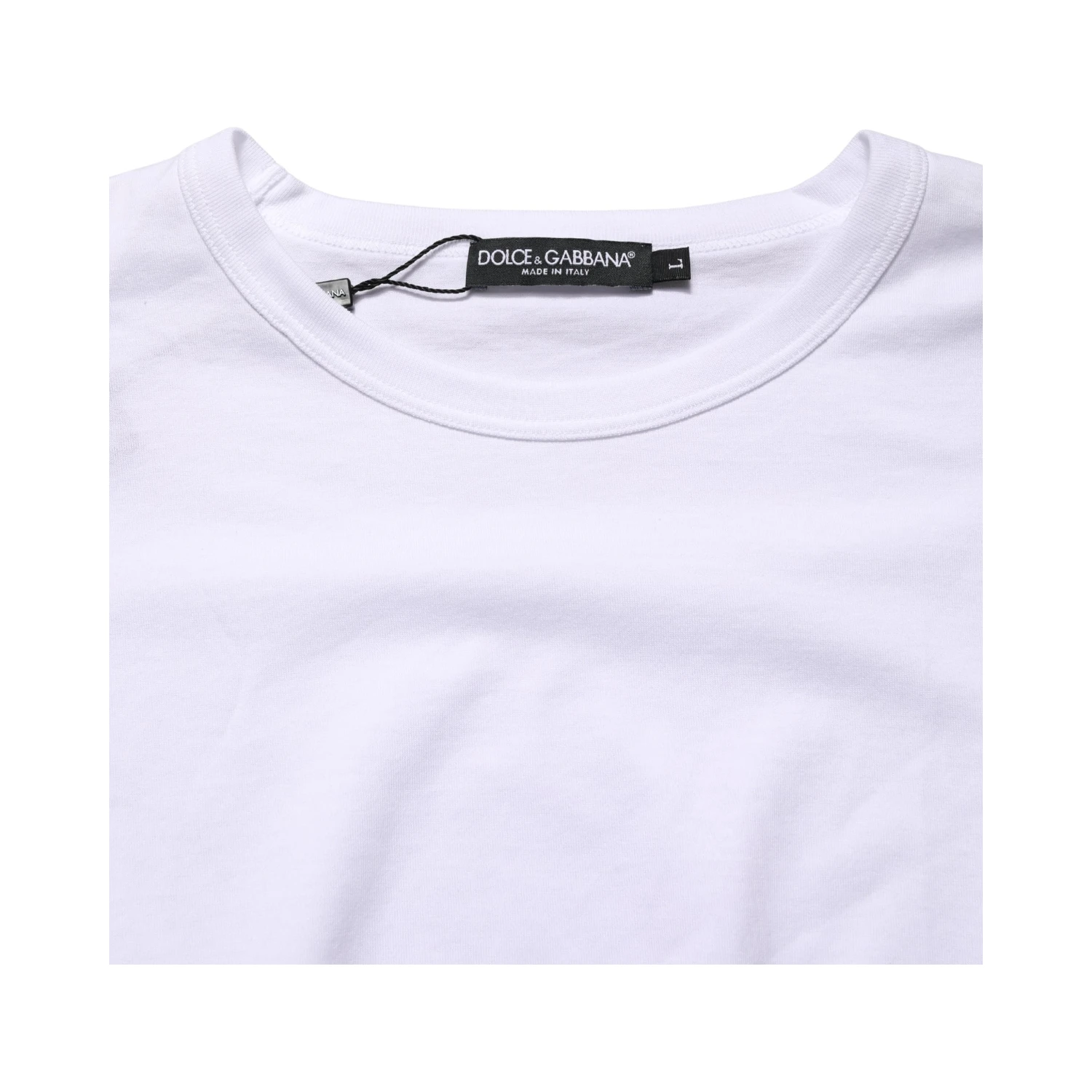 White Cotton Short Sleeves Crew Neck T-shirt