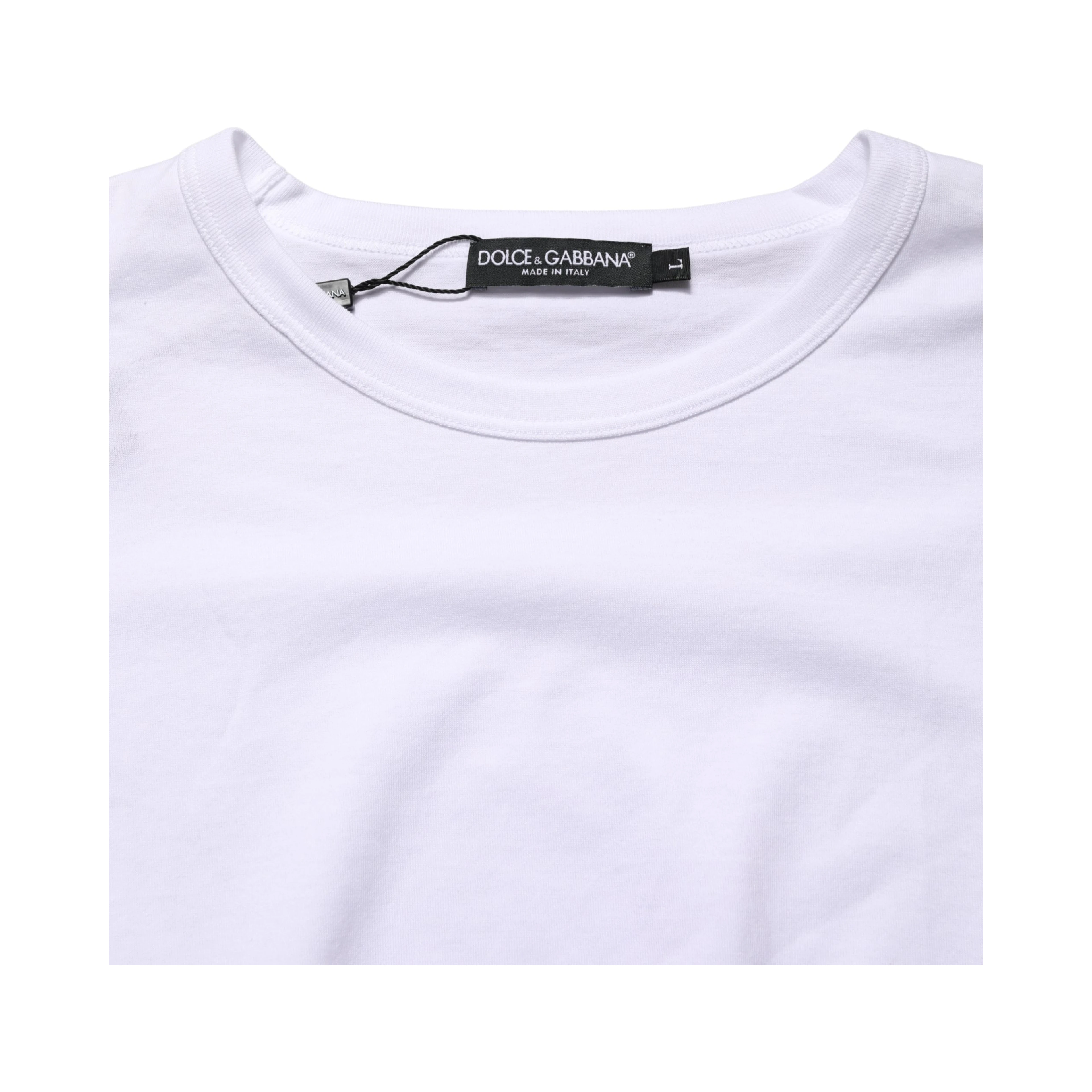 White Cotton Short Sleeves Crew Neck T-shirt