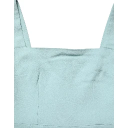 Green Square Neck Sleeveless Mini  Dress
