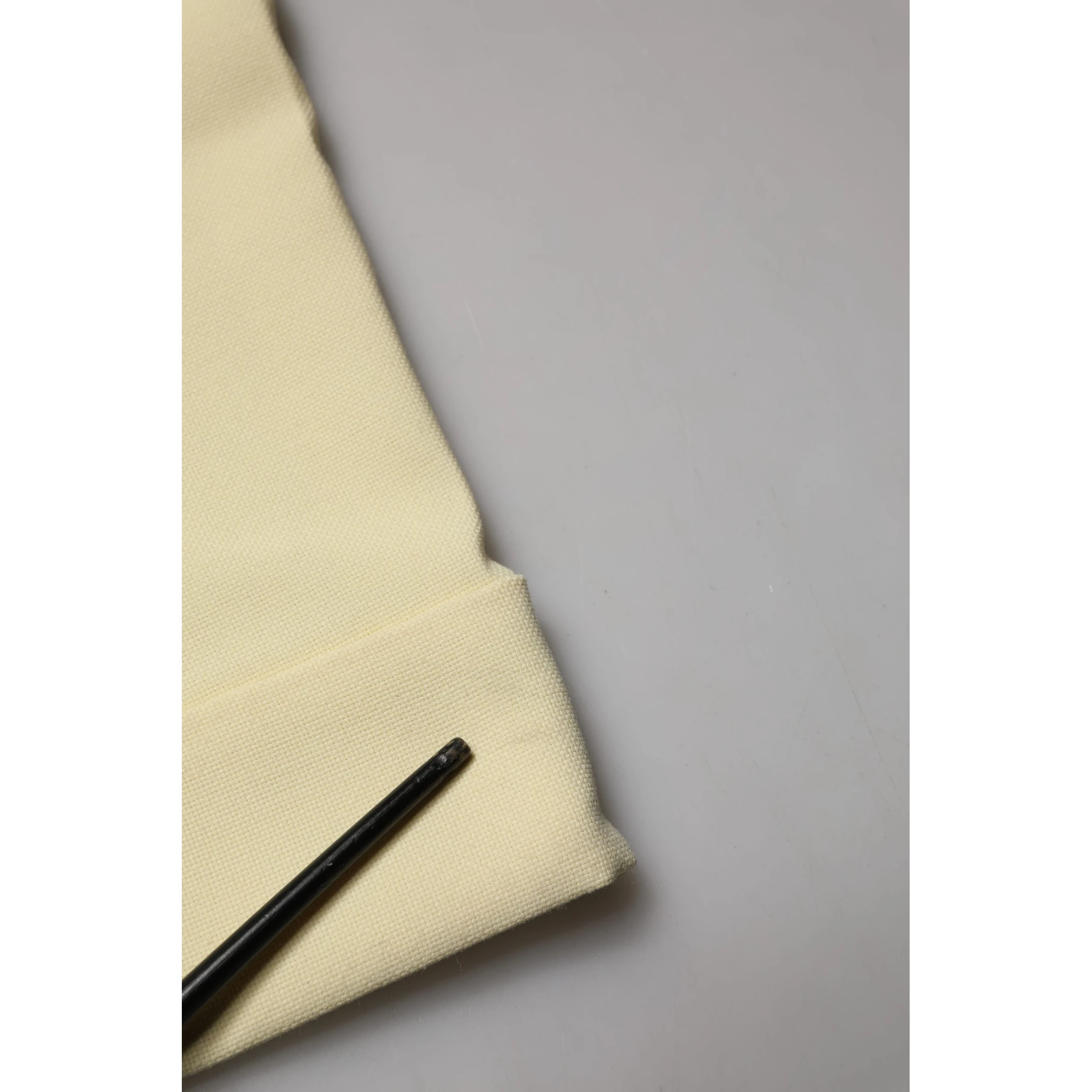 Yellow High Waisted Straight Pleated Trouser Pants
