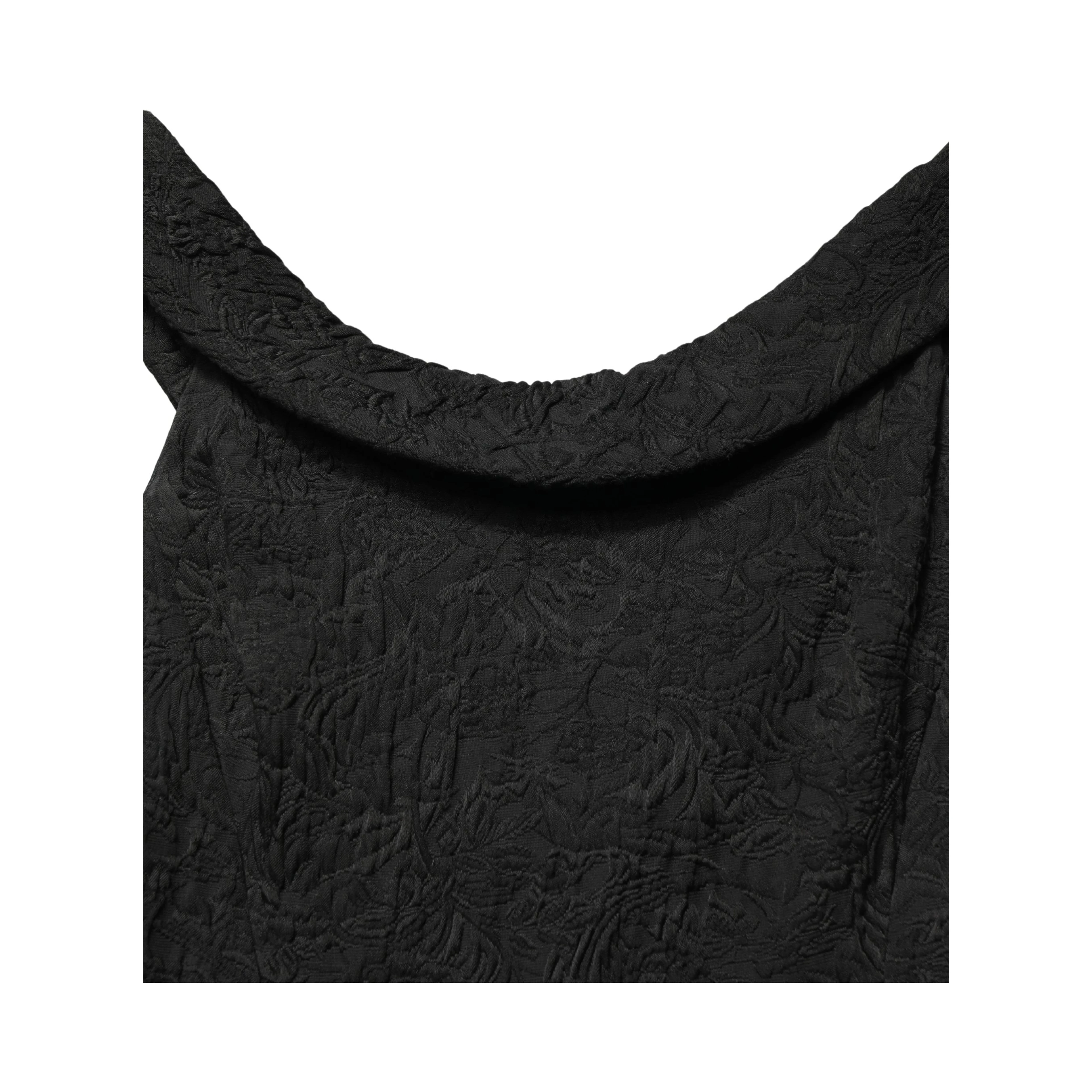 Black Floral Brocade Sheath Mermaid Dress