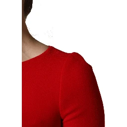 Red Heart Emmbellished Wool Mini  Dress
