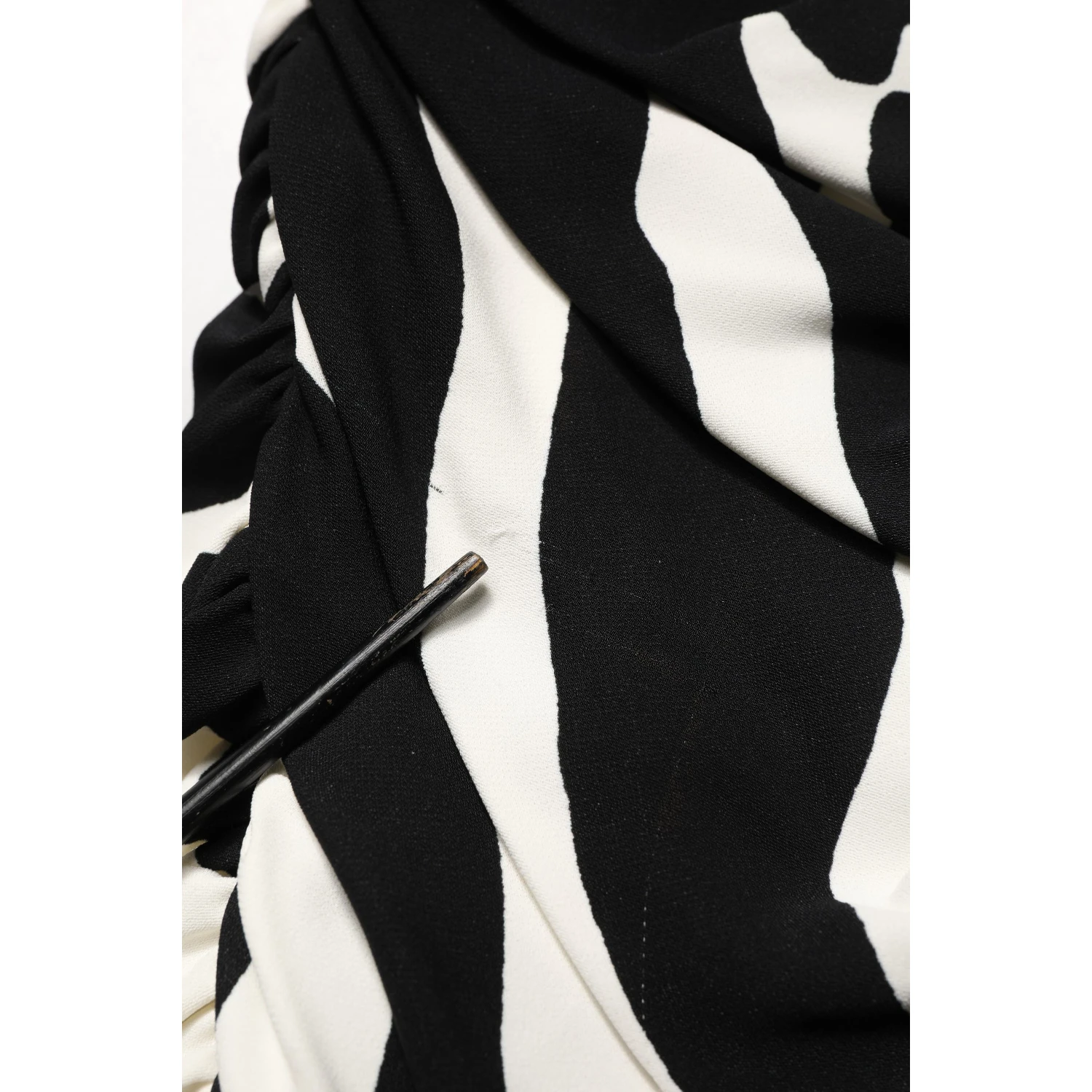 Black White Zebra Print CadyCalf Length Dress