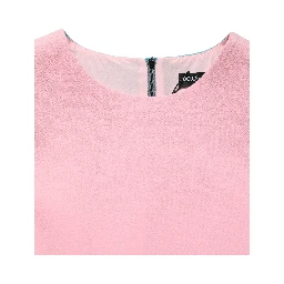 Pink Blue Wool Sleeveless Shift Mini  Dress