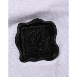 White Logo Patch Cotton Crew Neck T-shirt
