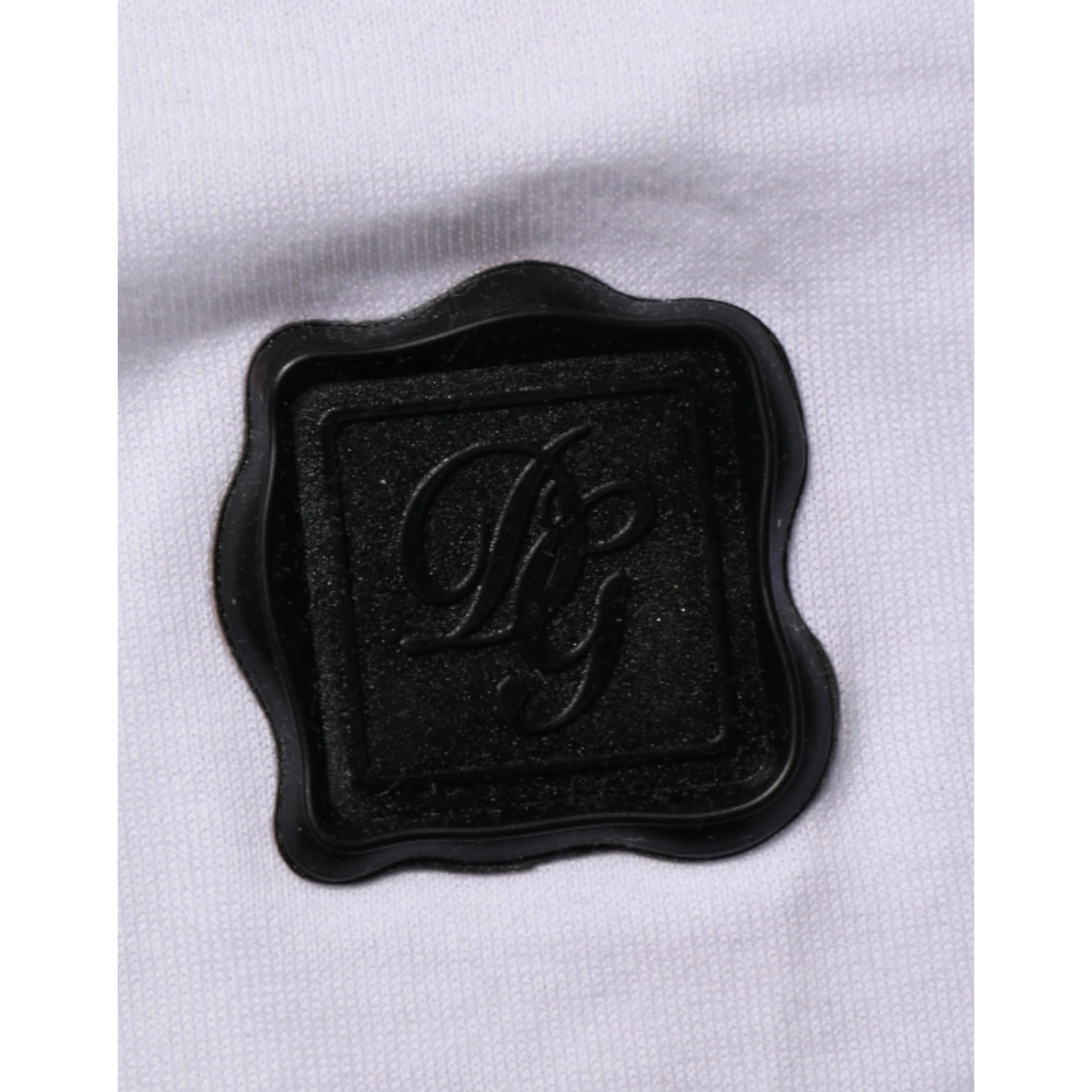White Logo Patch Cotton Crew Neck T-shirt