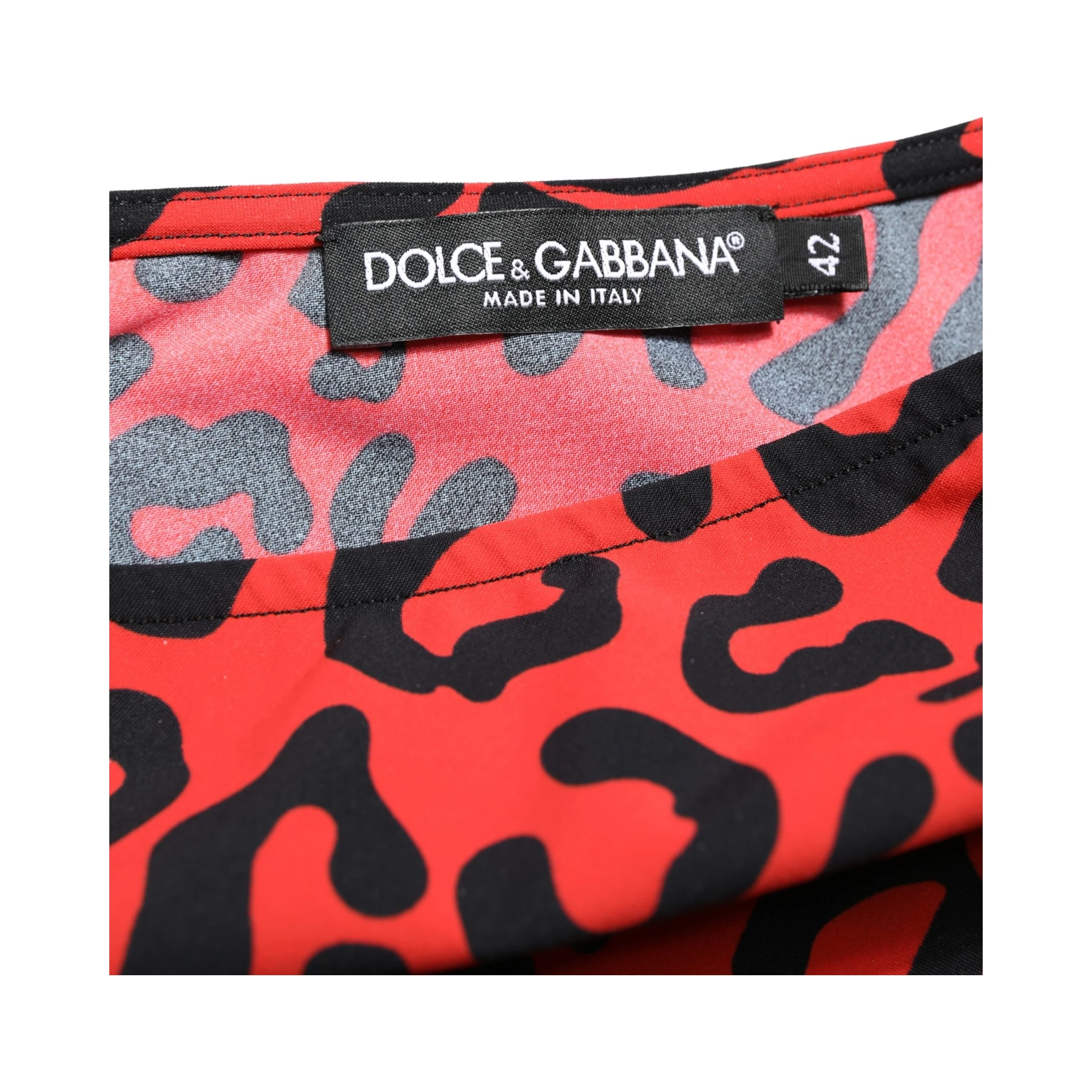 Black Red Nylon Leopard Pattern Jumpsuit