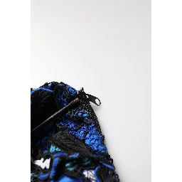 Royal Blue Floral Lace Sleeveless Long Gown Dress