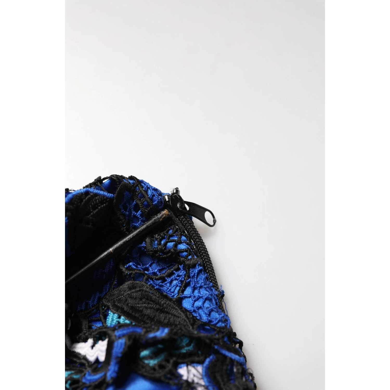 Royal Blue Floral Lace Sleeveless Long Gown Dress