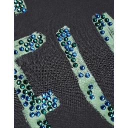 Black Have Fun Embellished Crew Neck T-shirt