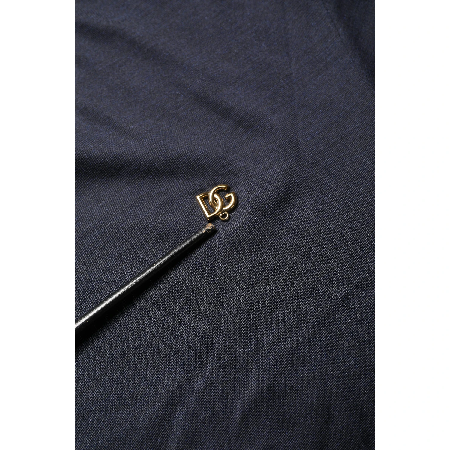 Dark Blue DG Logo Silk Men Crew Neck T-shirt