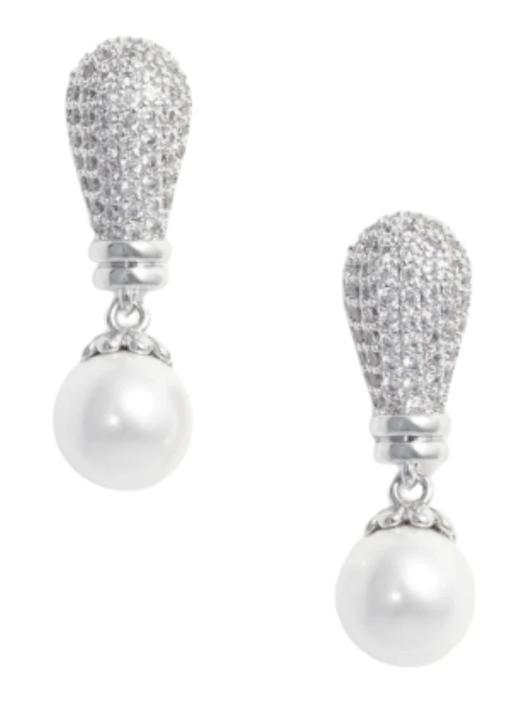 CRYSTAL PEARL DROP EARRINGS