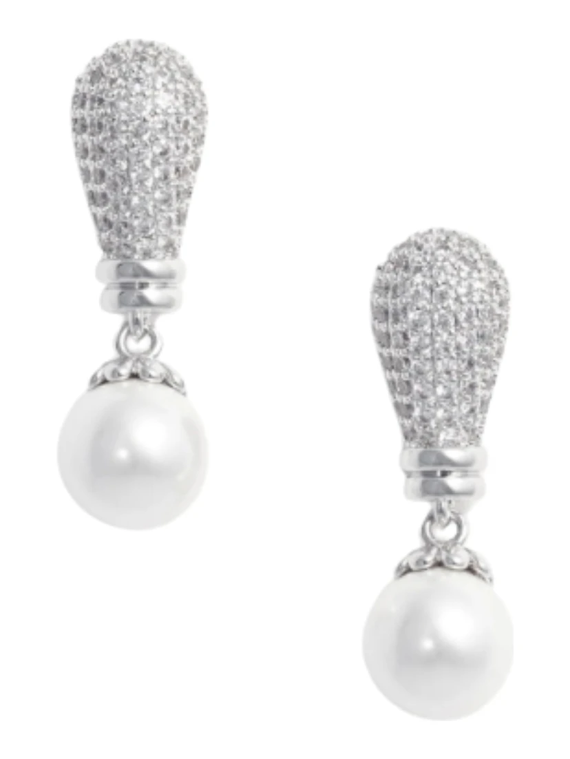 CRYSTAL PEARL DROP EARRINGS