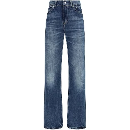 Blue Cotton Bootcut Jeans