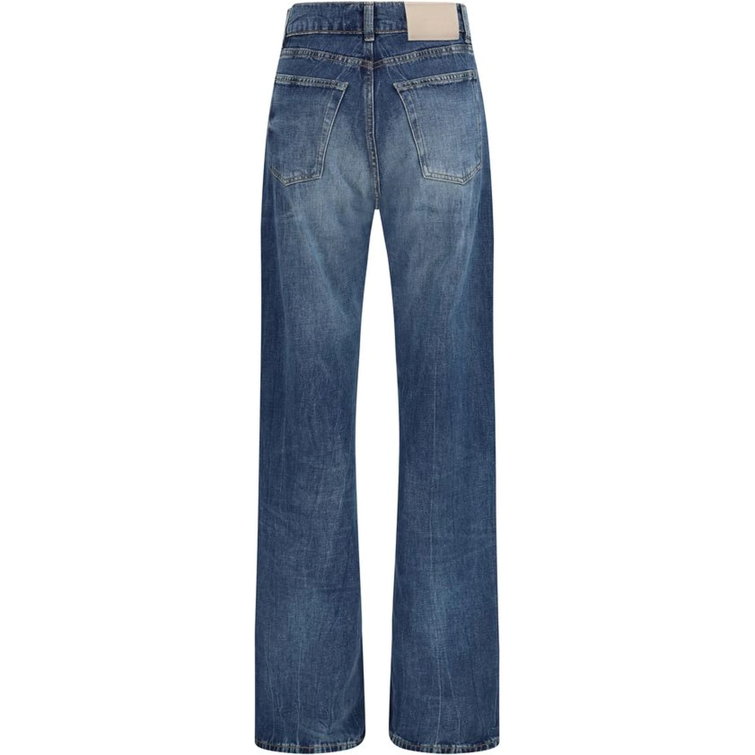 Blue Cotton Bootcut Jeans