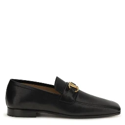 Black Goatskin Slip-On Loafers