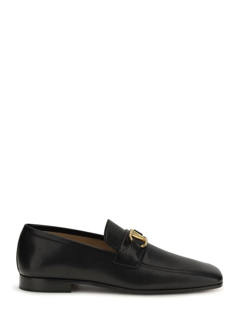 Black Goatskin Slip-On Loafers