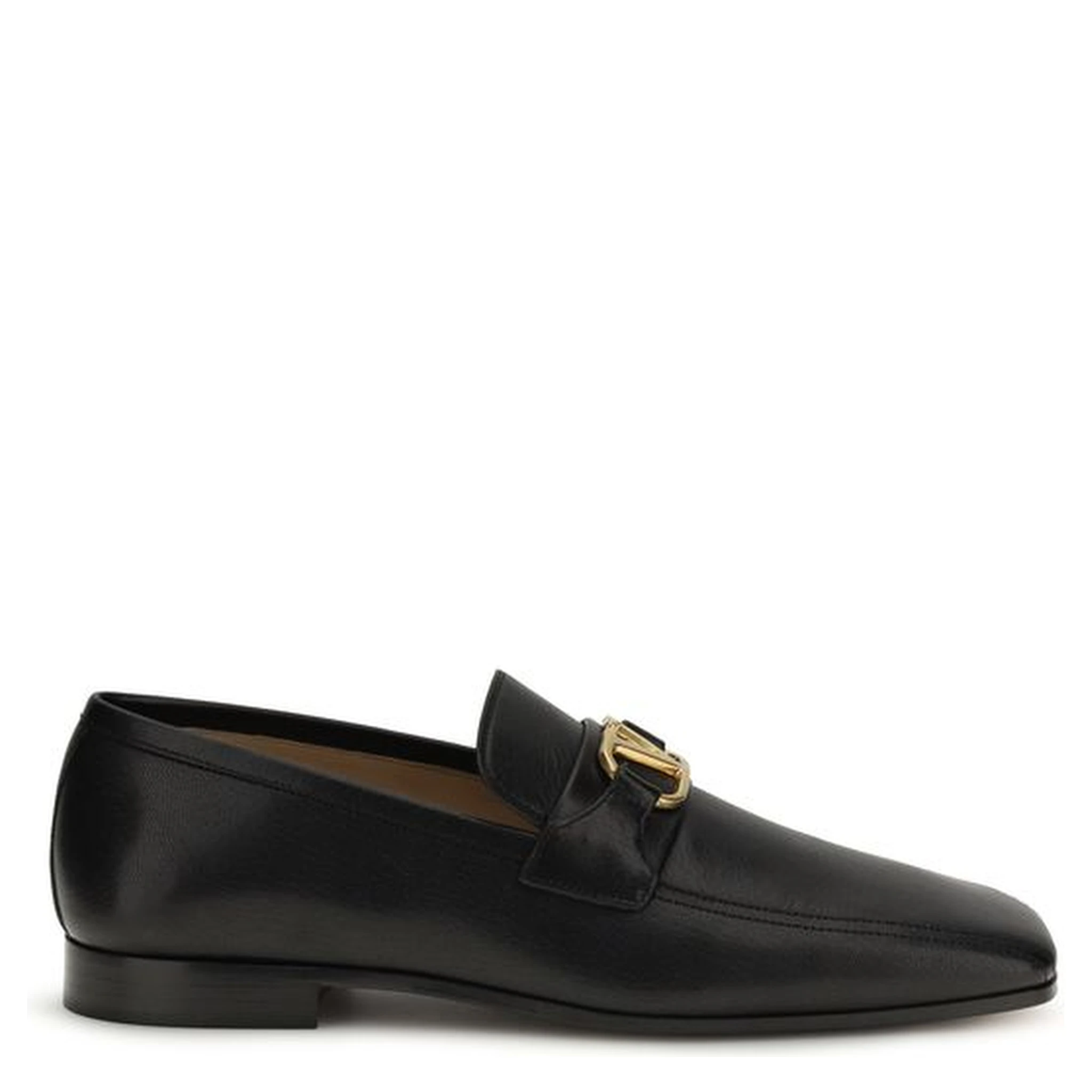 Black Goatskin Slip-On Loafers