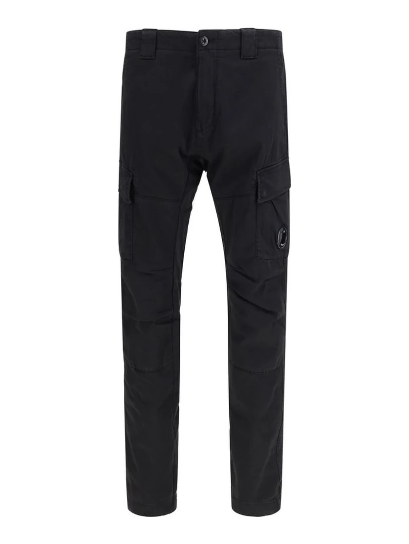 Black Cotton Cargo Pants