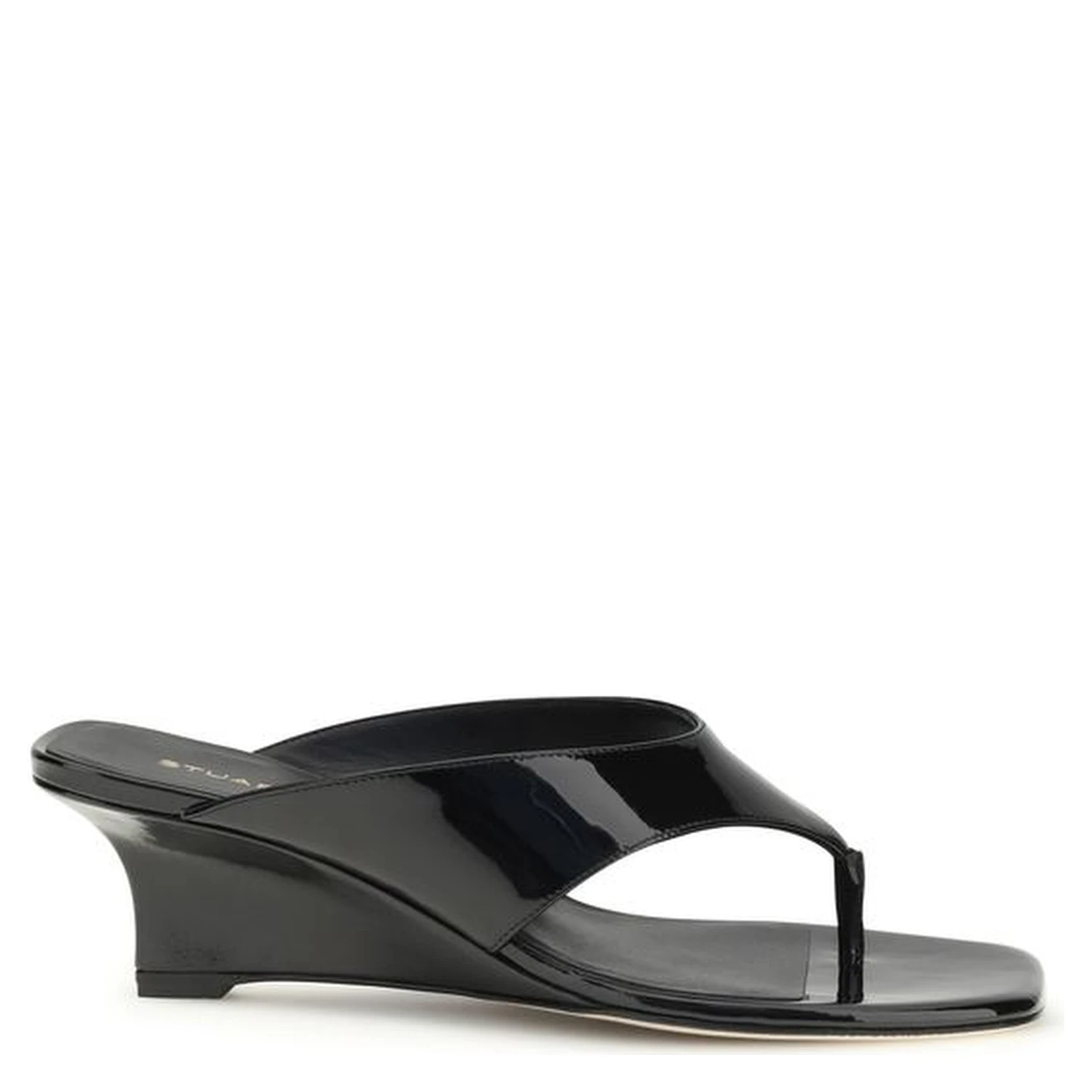 Black Calf Leather Bos Taurus Wedge Sandals