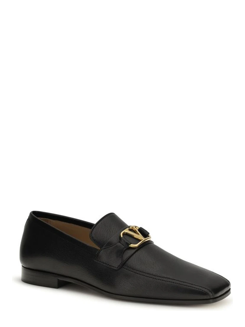 Black Goatskin Slip-On Loafers