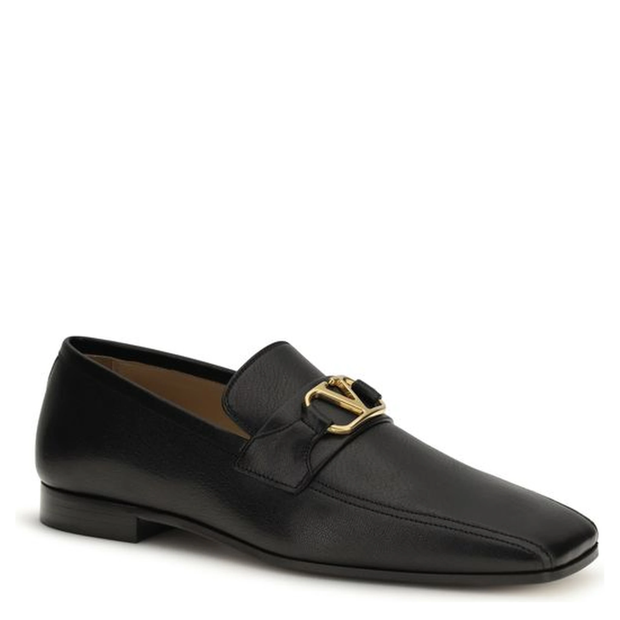 Black Goatskin Slip-On Loafers
