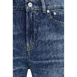 Blue Cotton Bootcut Jeans