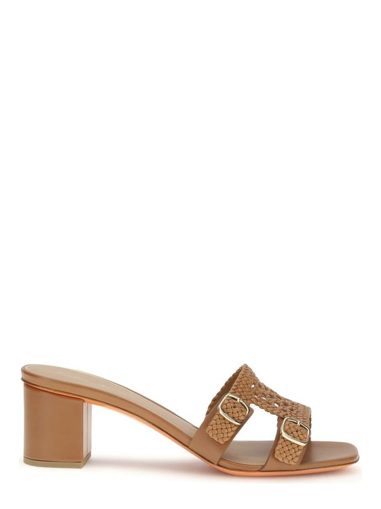 Beige Calf Leather Bos Taurus Platform Sandals