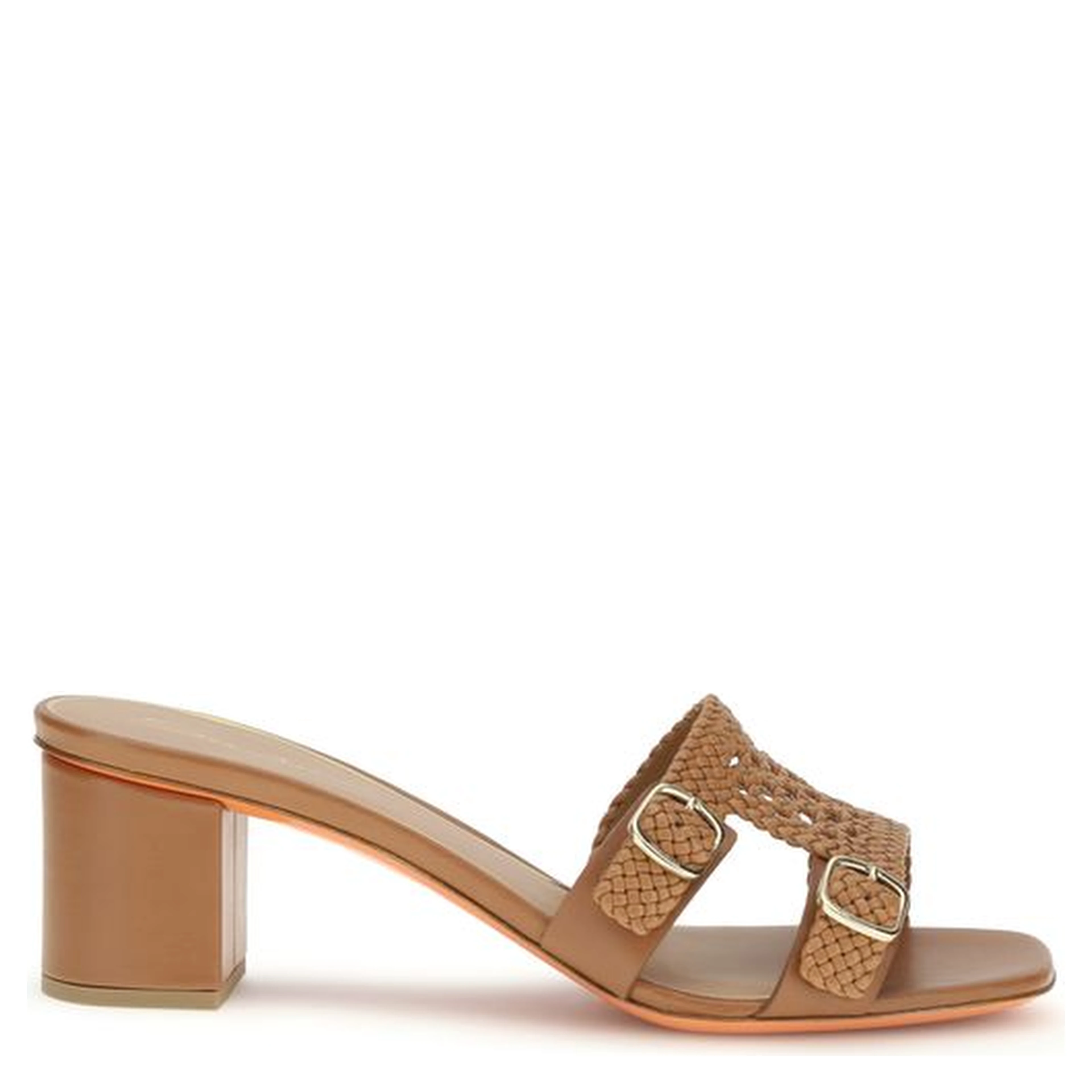 Beige Calf Leather Bos Taurus Platform Sandals